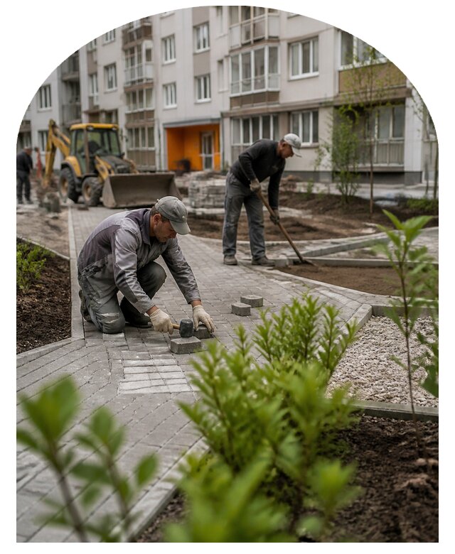 Благоустройство двора многоквартирного дома в Анжере-Судженске